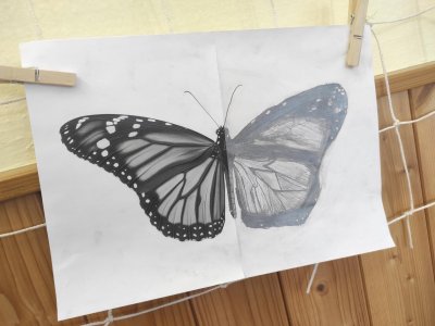 Dokreslení fotografie - kresba tužkou