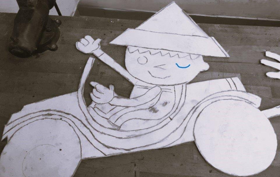 Deváťáci tvoří na jarní výstavu Večerníček