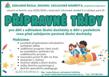 Přípravné třídy pro školní rok 2025/2026