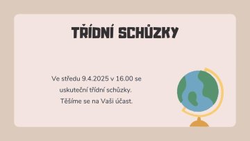 TŘÍDNÍ SCHŮZKY