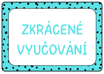 Zkrácené vyučování - pátek 12.9.2025
