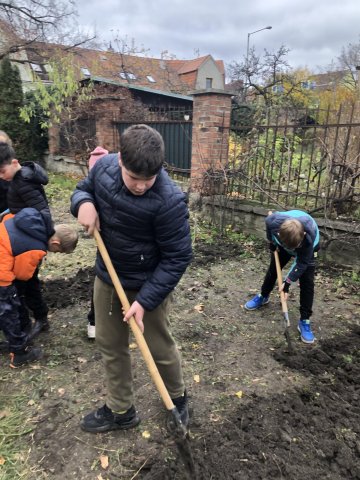 Podzimní rytí a  5. B v akci