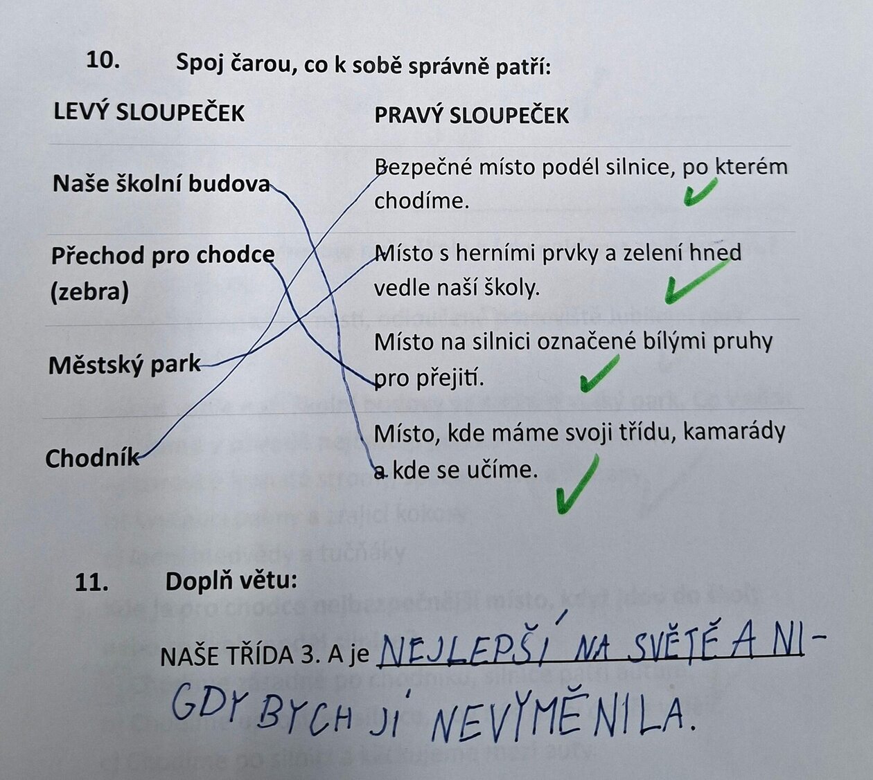 Kvíz z prvouky o škole a jejím okolí/3. A