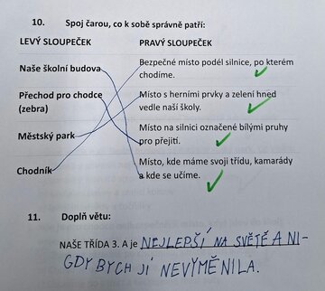 Kvíz z prvouky o škole a jejím okolí/3. A