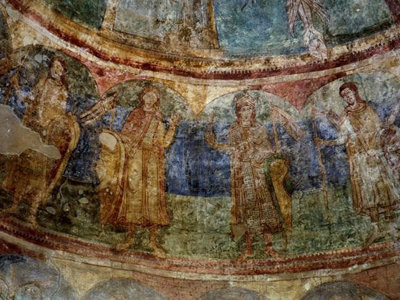 Nástěnné malby v rotundě svaté Kateřiny.